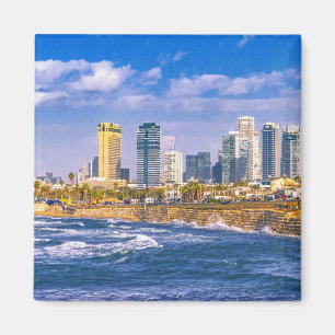 Imã Paisagem aérea costeira Tel Aviv Cityscape, Israe