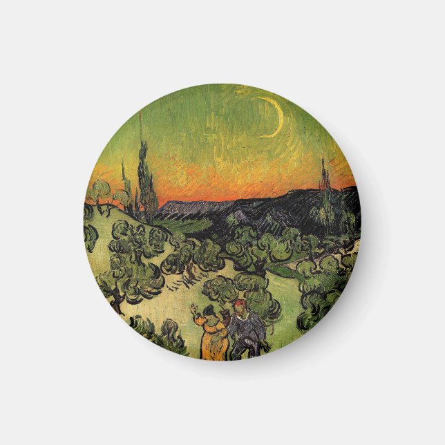 Imã Paisagem ao Luar de Vincent Van Gogh (Frente)