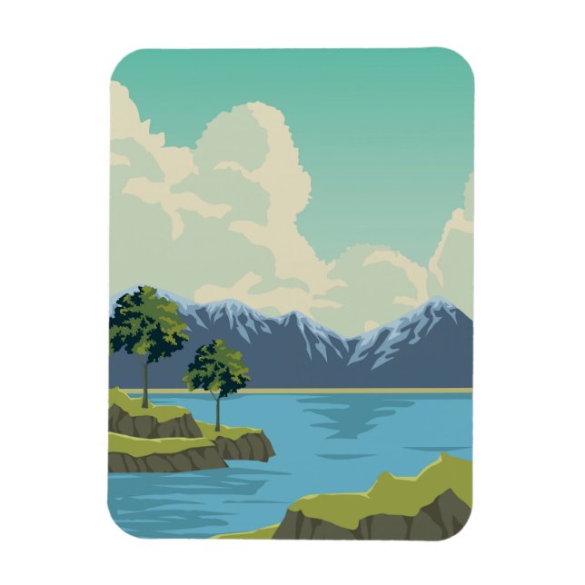 Ímã Paisagem bonita das montanhas (Vertical)