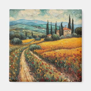 Imã Paisagem Campestre de Flores Silvestres da Toscana