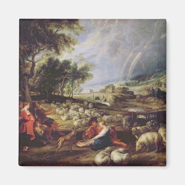 Imã Paisagem com arco-íris (Frente)