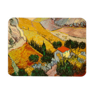 Ímã Paisagem com House e Ploughma Vincent van Gogh