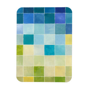 Ímã Paisagem com Quadrados Pixilados Multicoloridos