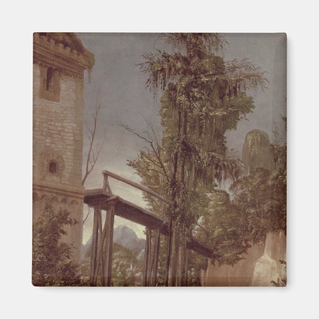 Imã Paisagem com uma ponte, c.1518-20 (Frente)