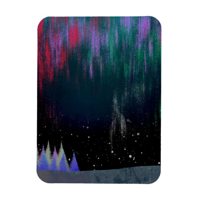 Ímã Paisagem Contemporânea Luzes do Norte (Vertical)