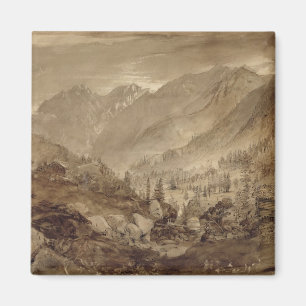 Imã Paisagem da montanha, Macugnaga, 1845 (caneta &