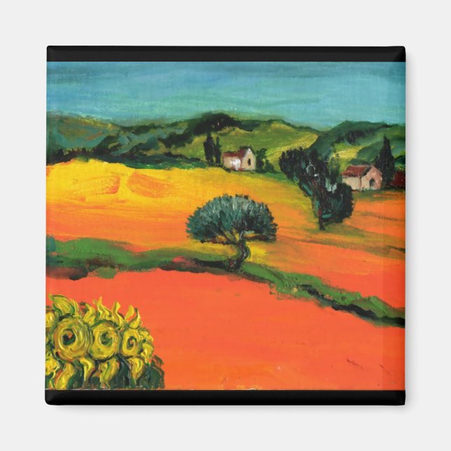 IMÃ PAISAGEM DA TOSCANA COM GIRASSÓIS (Frente)