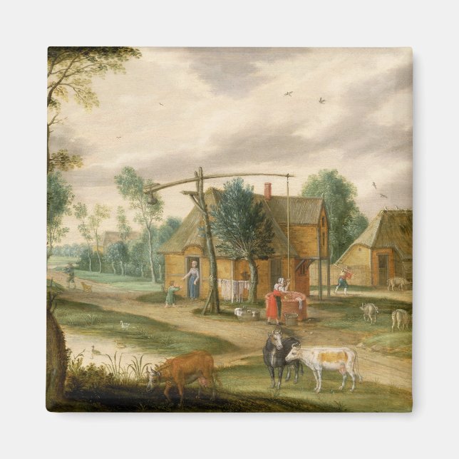 Imã Paisagem de aldeia (Frente)