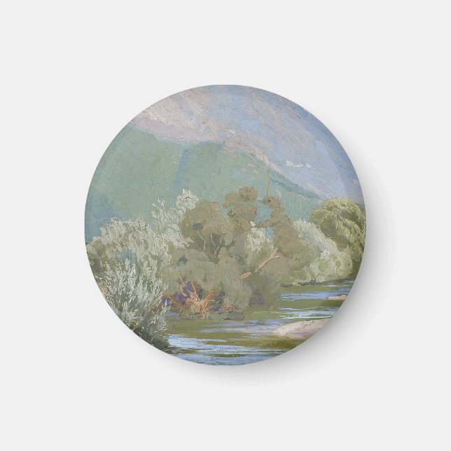 Imã Paisagem de Arte Nouveau Respiradora do Rio Aniene (Frente)