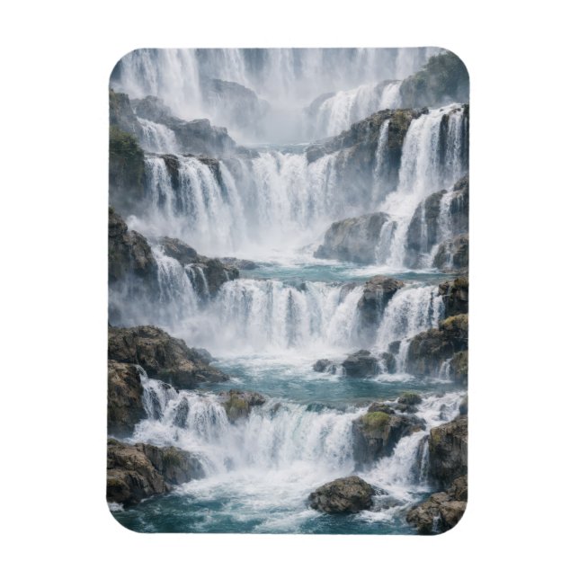 Ímã Paisagem de Cachoeira Nebulosa (Vertical)