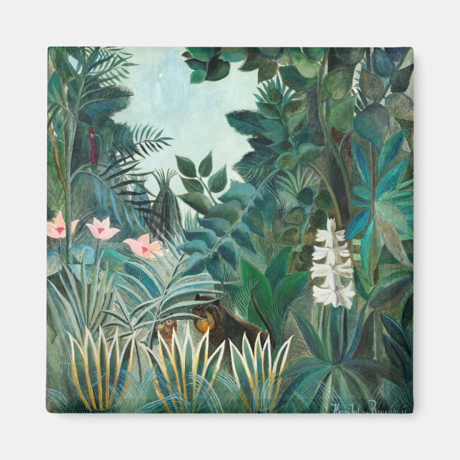 Imã Paisagem de Henri Rousseau com Ga Botânica Macacos (Frente)