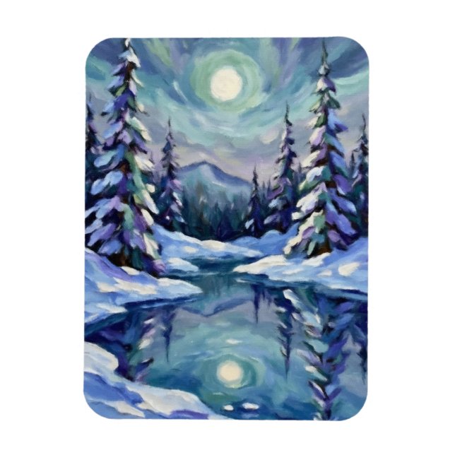 Ímã Paisagem de Inverno (Vertical)