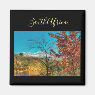 Imã Paisagem de Inverno Outono da África do Sul Ímã de