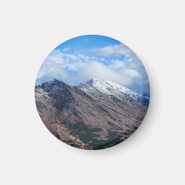 Imã Paisagem de Montanha Crisp com Céu Azul (Frente)