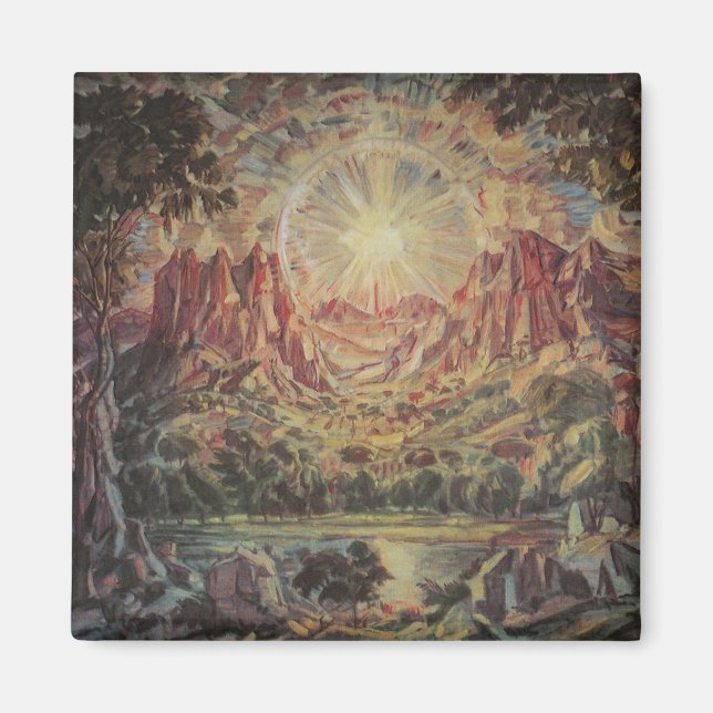 Imã Paisagem de montanha (por Konstantin Bogaevsky) (Frente)