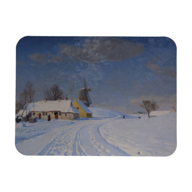 Ímã Paisagem de neve no inverno (Horizontal)