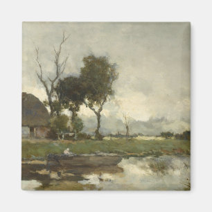 Imã Paisagem de outono (Arte Neerlandesa Vintage) (Pa