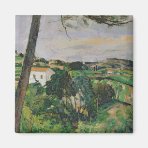 Imã Paisagem de Paul Cezanne   com telhado vermelho ou