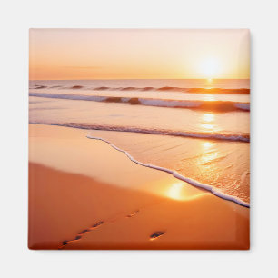 Imã Paisagem de praia Tropical Sunset Dusk Tranquil Ca