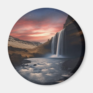 Imã paisagem de queda d'água na Islândia