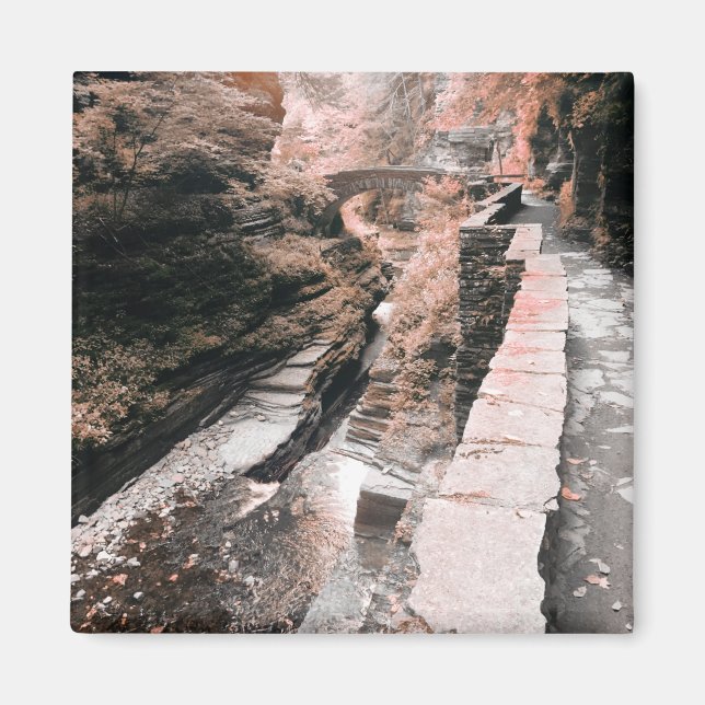 Imã paisagem de sonho de ponte de pedra (Frente)