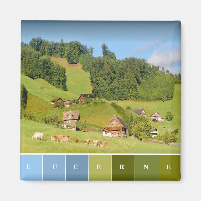 Imã Paisagem de Verão na Suiça (Frente)