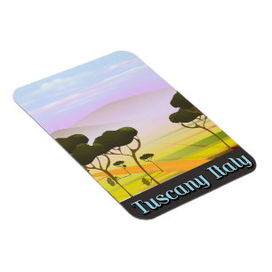 Ímã Paisagem de viagem pela Toscana Itália.