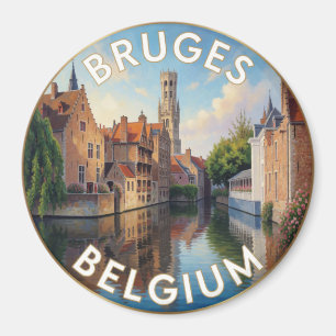 Imã Paisagem do Canal Medieval de Bruges, Bélgica