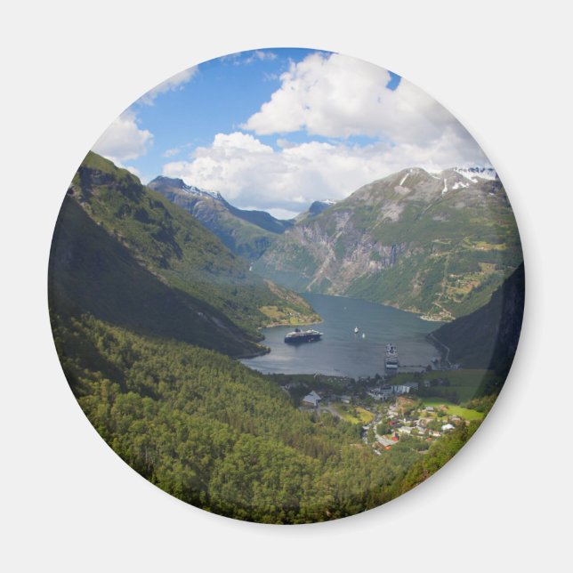Imã Paisagem do fiorde de Geiranger, Noruega (Frente)