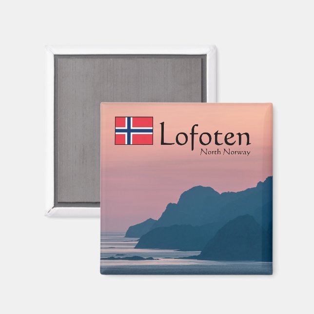 Imã Paisagem do Lofoten da Noruega (Front/Back)