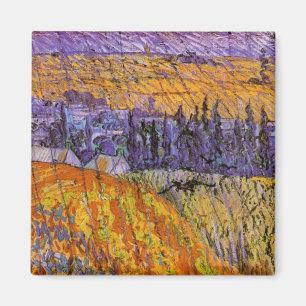 Imã Paisagem em Auvers sob a Chuva de Vincent van Gogh