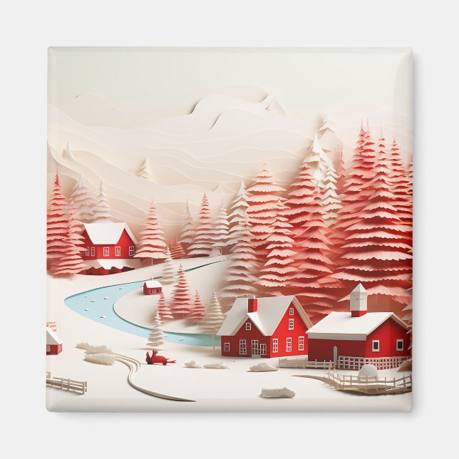 Imã Paisagem Escandinava 3D (Frente)