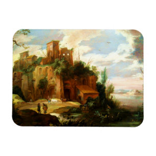 Ímã Paisagem italiana do vintage com ruínas