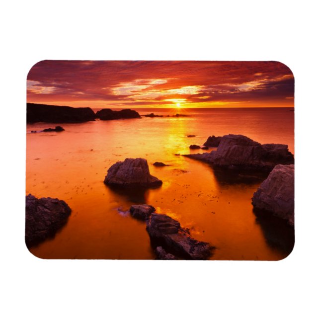 Ímã Paisagem marinha laranja, pôr do sol, Califórnia (Horizontal)
