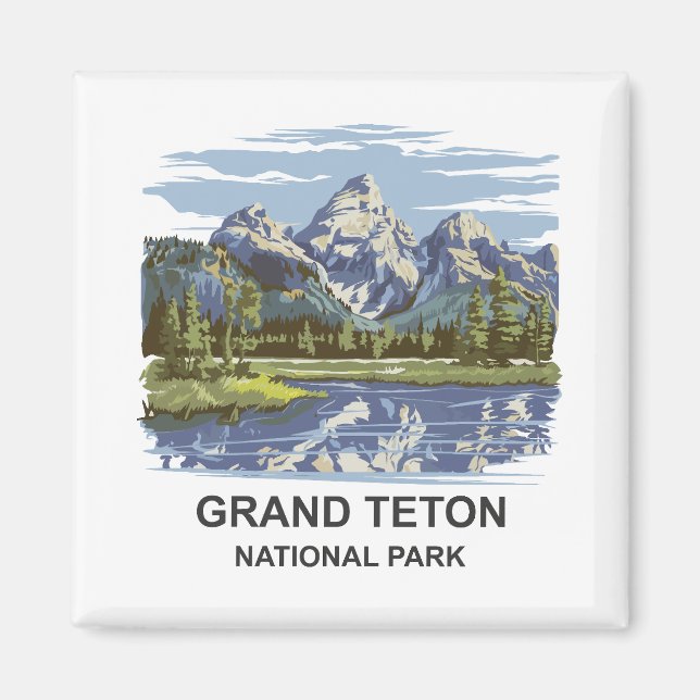 Imã Paisagem Nacional do Grande Teton (Frente)