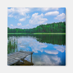Imã Paisagem natural Cenário lago Sky Belarus