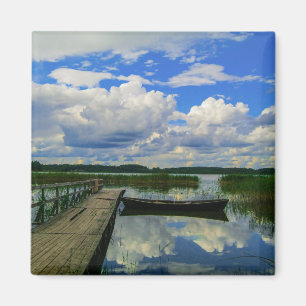 Imã Paisagem natural Cenário lago Sky Belarus