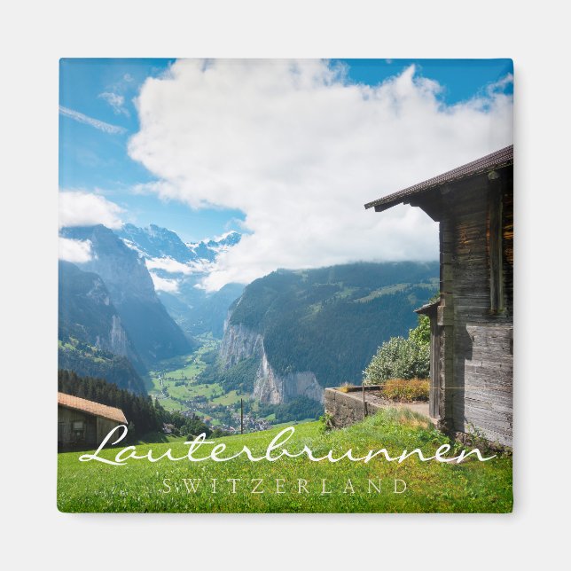 Imã Paisagem no vale de Lauterbrunnen na Suiça (Frente)