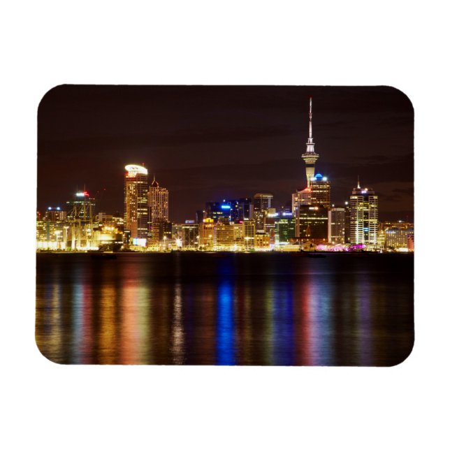 Ímã Paisagem Noturna da Cidade de Auckland (Horizontal)