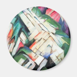 Imã Paisagem por Franz Marc, Cubism das montanhas do