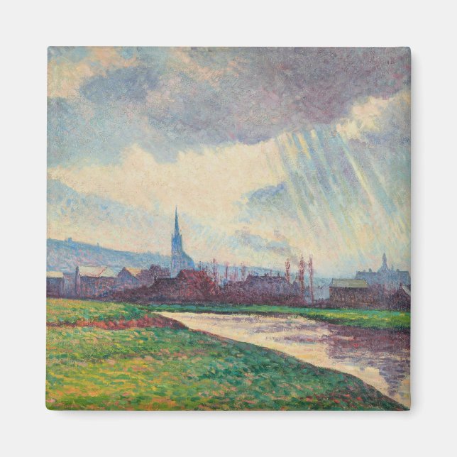 Imã Paisagem rural com rio (por Maximilien Luce) (Frente)