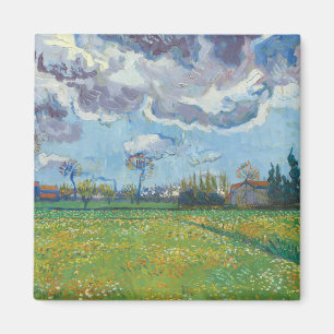 Imã Paisagem sob uma tempestade no céu Vincent Gogh