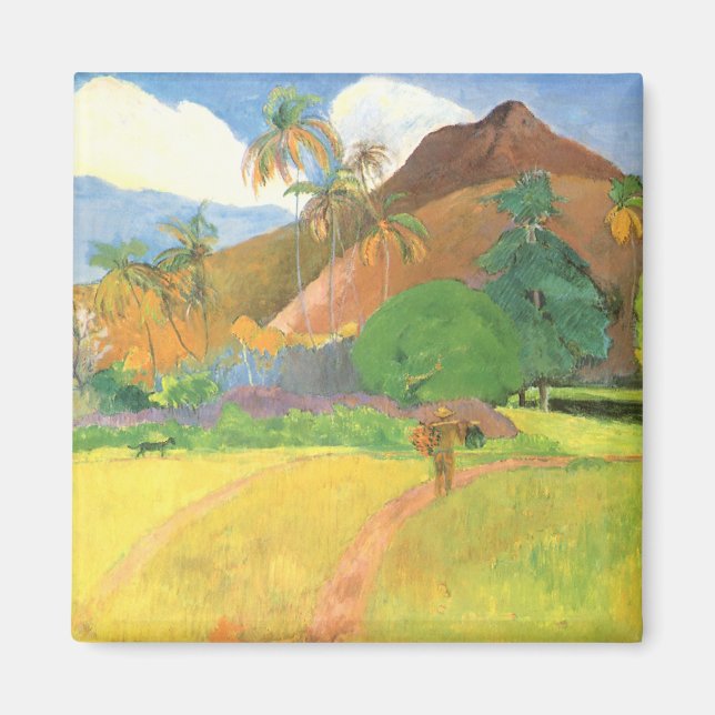 Imã Paisagem Taitiana, Montanhas Tahiti, Paul Gauguin (Frente)
