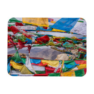 Ímã Paisagem tibetana com bandeiras de oração - Hima