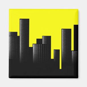 Imã paisagem urbana amarela
