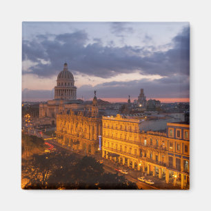 Imã paisagem urbana ao pôr do sol, Havana, Cuba