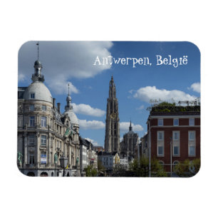 Ímã Paisagem urbana da cidade de Antuérpia Bélgica des