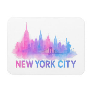 Ímã Paisagem Urbana de Nova York em Aquarela – Ponte N