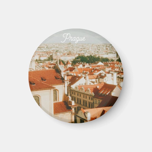 Imã Paisagem Urbana de Praga Souvenir (Frente)