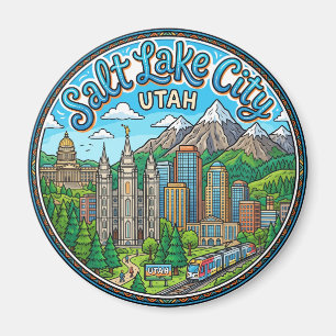 Imã Paisagem Urbana de Salt Lake City Utah